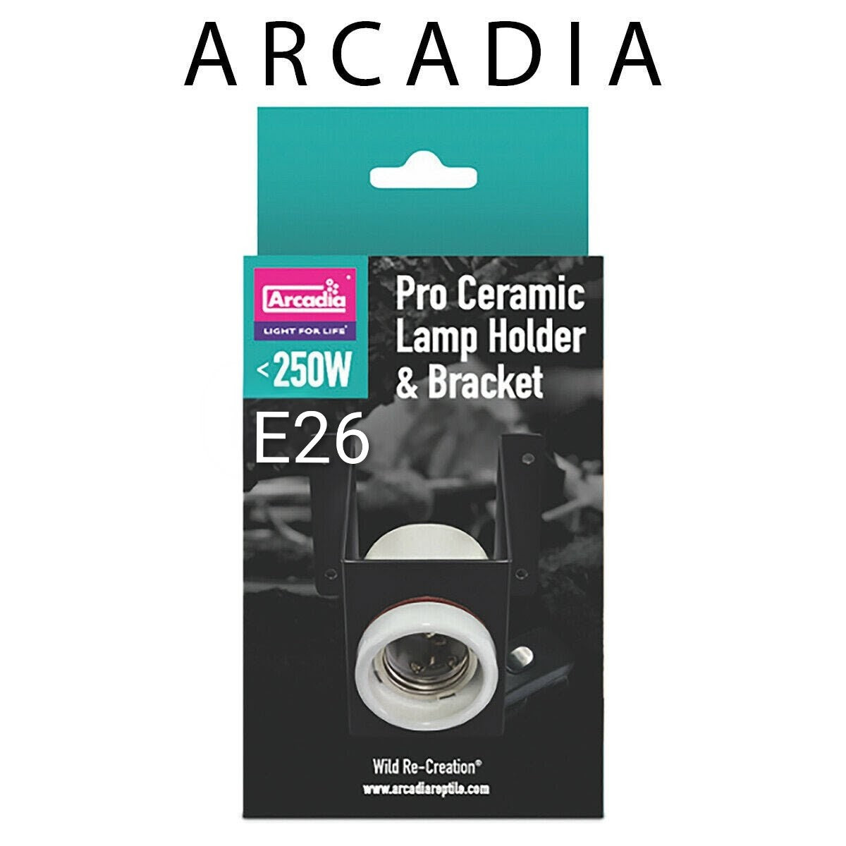 Arcadia Ceramic Lamp Holder And Bracket Pro with Integral On/Off Power Switch