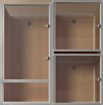 2'x2'x4' PVC Panel Reptile Enclosure + 2'x2'x2' PVC Panel Reptile Enclosure (2) + 1" Stacking Spacer