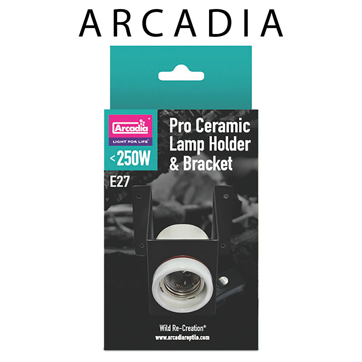 Arcadia Ceramic Lamp Holder And Bracket Pro with Integral On/Off Power Switch